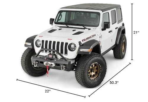 Elite Series WARN Stubby Front Bumper for Jeep JL Wrangler, with Grille Guard Tube