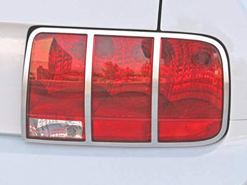5R3Z-13489-B Drake Muscle Cars Tail Light Bezels Satin Aluminum Pair