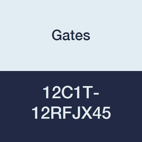 Gates Field Attachable Type T 12C1T-12RFJX45 for G1 Hose, 1 Wire, Female JIC 37 Flare Swivel, 45 Bent Tube, 3/4" ID