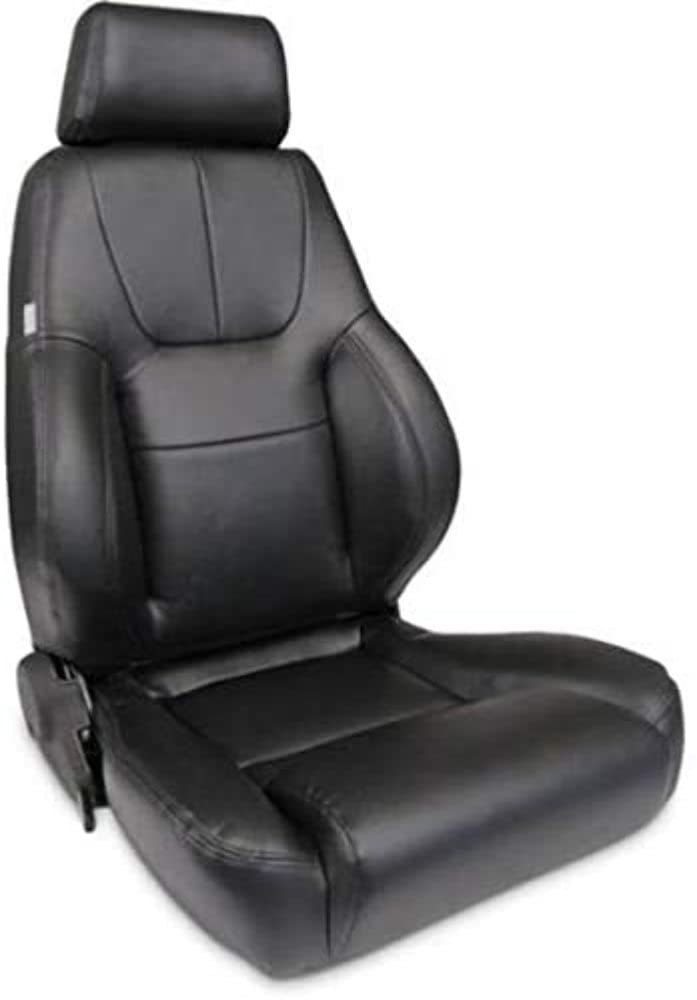 Black Leather ProCar by Scat 80-1200-51R-LEATHER Racing Elite Lumbar Recliner Right Seat