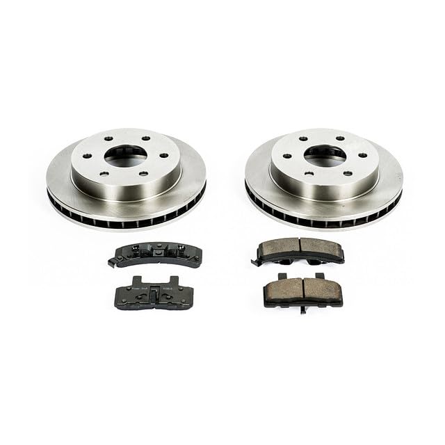 POWERSTOP Autospecialty KOE1970 Front Replacement Brake Kit-OE Brake Rotors & Ceramic Brake Pads For Chevy K1500 2500 Tahoe Yukon 4WD 4X4 6Lug
