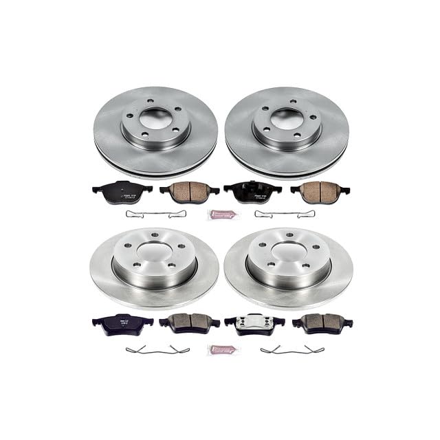 POWERSTOP Autospecialty KOE122 Front and Rear Replacement Brake Kit-OE Brake Rotors & Ceramic Brake Pads For Mazda 3 2004-2005 [Model Specific]