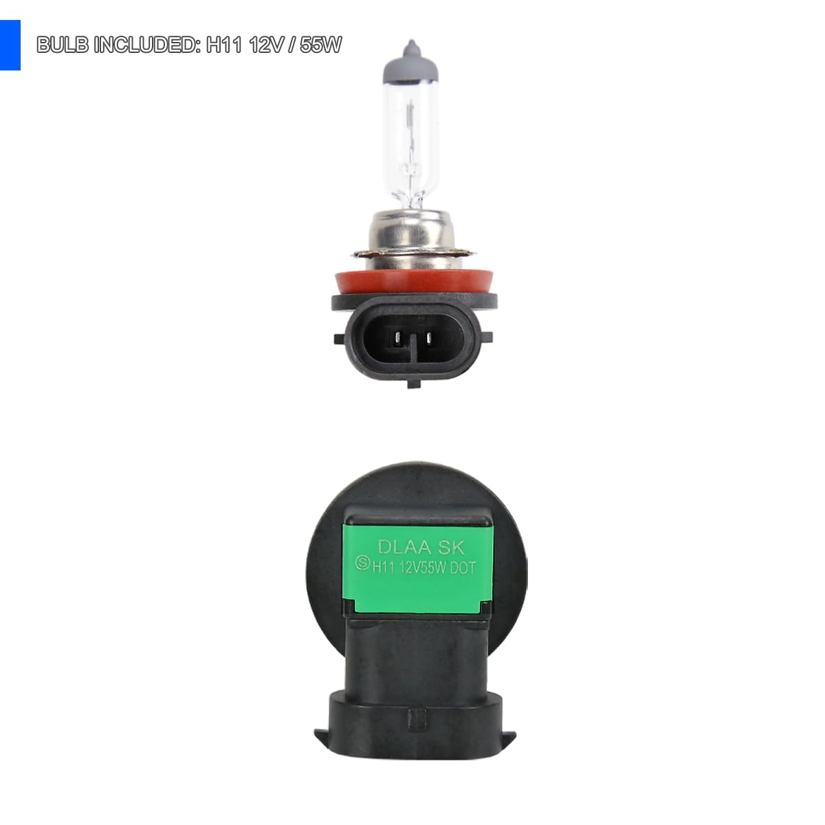 Fog Lights SPEC-D TUNING + H11 Bulbs Compatible with 2015-2020 Dodge Charger, L+R Pair Assembly