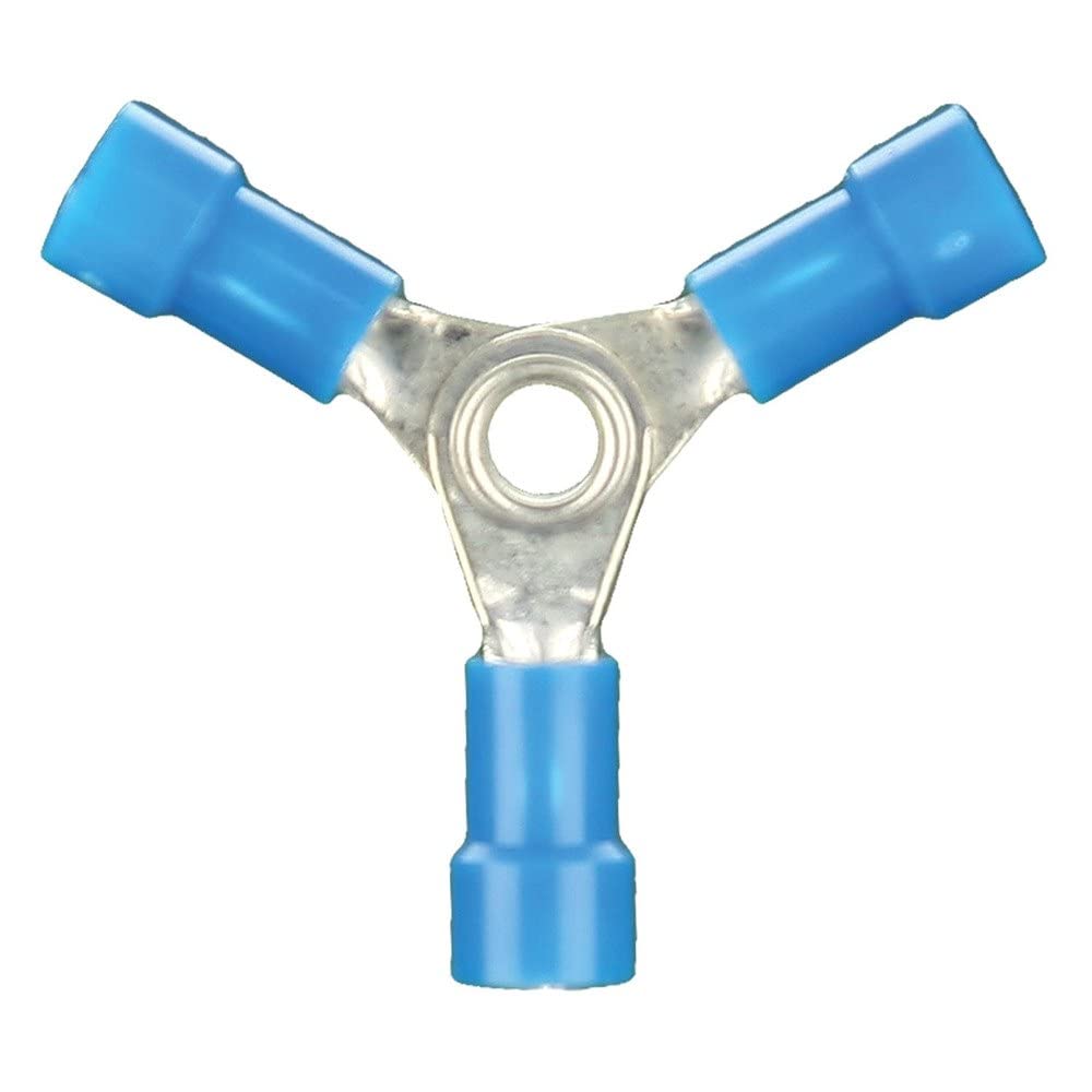 Install Bay Butt Connector Blue Vinyl 16-14 Gauge 3 Way - Package of 100