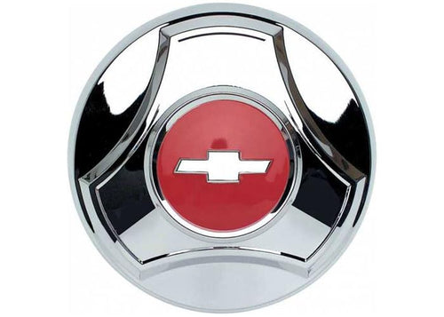 Hub Caps Brothers Trucks HCC5C66-1/2-Ton-15-inch-Pop-On-Chrome/Red-Set of 4
