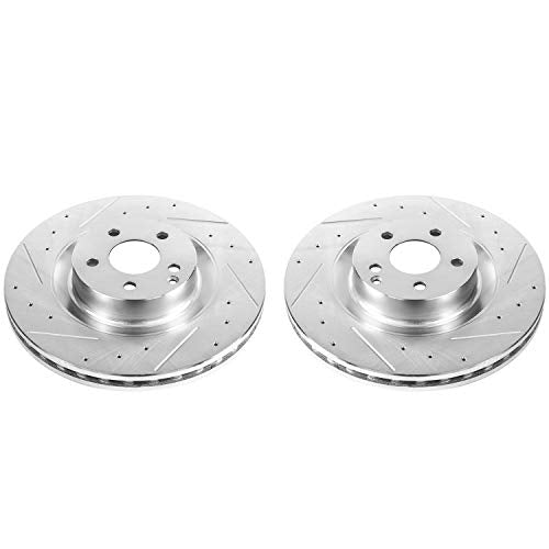 Power Stop Front EBR867XPR Evolution Drilled and Slotted Rotor (Pair) For Mercedes CL550, Mercedes CL600, Mercedes S350, Mercedes S400, Mercedes S550, Mercedes S600, Mercedes SL550 [Model Specific]