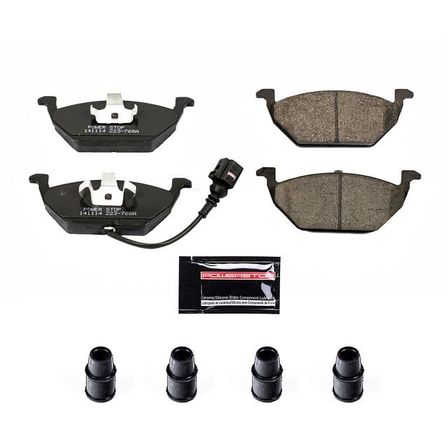 Power Stop Z23-768A Z23 Sport Carbon Fiber Infused Ceramic Brake Pads with Hardware For VW Beetle, VW Golf, VW Golf City, VW Jetta, VW Jetta City [Model Specific]