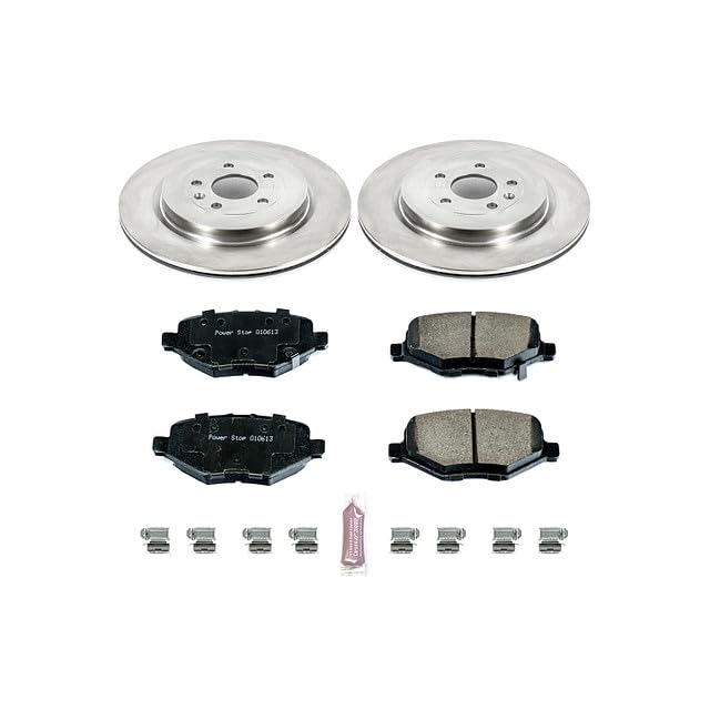 PowerStop Brake Kit Rear For Ford Explorer 2013-19 |Flex 2013-19 |Police Interceptor Sedan 2013-19 |Police Interceptor Utility 2013-19 - Disc Rotors & Ceramic Brake Pads Replacement, KOE6376