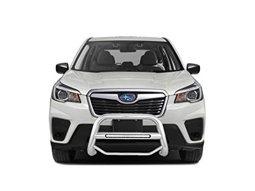 MAX Black Horse Beacon Bull Bar No Skid Plate Stainless Steel Compatible with 2014-2018 Subaru Forester-MAB-SUS0102S