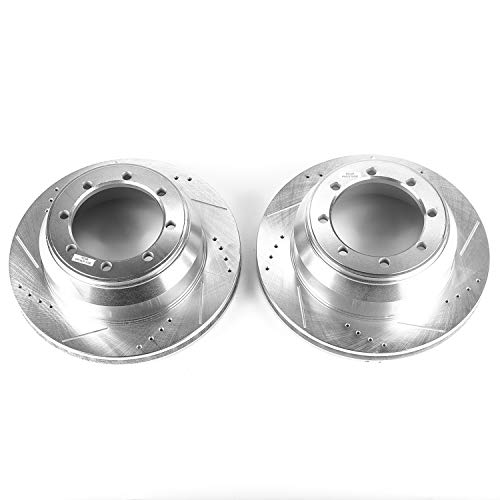 Power Stop Rear AR8579XPR Drilled & Slotted Evolution Rotor Pair For E-350 Club Wagon, E-350 Econoline, E-350 Econoline Club Wagon, E-350 Super Duty, F-150, F-150 Heri [Model Specific]