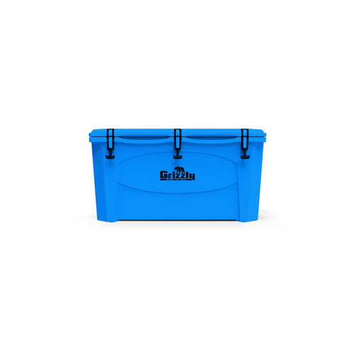 100 Cooler Grizzly | 100 qt Ice Chest Durable Rotomolded Insulated | Made in USA | Warranty for Life | for Beach Boat Camping Fishing Hunting | G100 | Light Blue