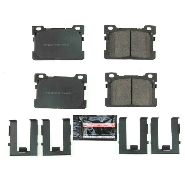 Power Stop Z23-1976 Z23 Evolution Sport Rear Carbon Fiber Infused Ceramic Brake Pads with Hardware For Genesis G90 2017-2019 [Model Specific]