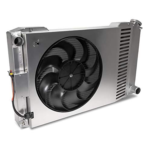 Slim-Fit PFM Radiator, Universal Series, 30-19/64 in W x 18-1/2 in H x 4 in D, Single Pass, Driver Side Inlet, Passenger Side Outlet, Aluminum, Natural, Manual Transmission, Each