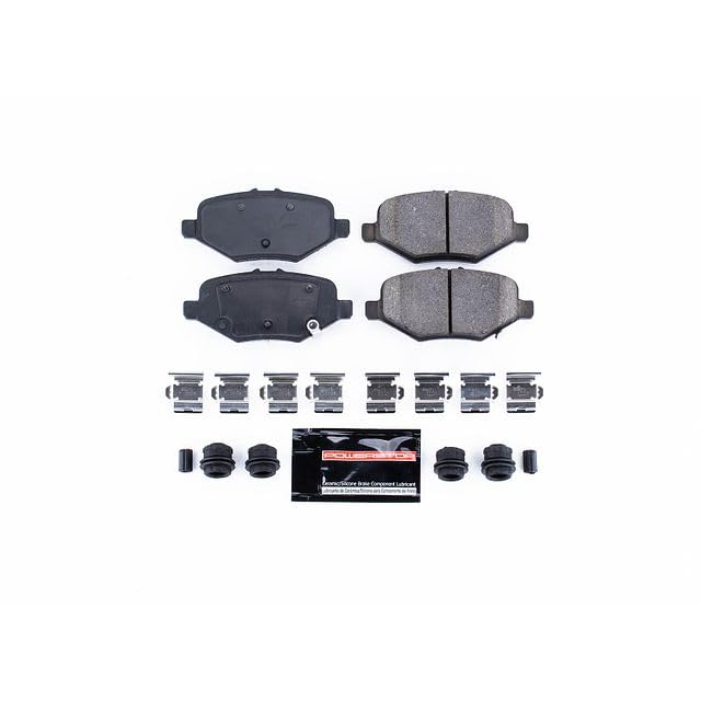Power Stop Z23-1612 Brake Pads Rear Ceramic with Hardware For Explorer, Flex, Police Interceptor Sedan, Police Interceptor Utility, Special Service Police Sedan, Taurus, MKS, MKT [Model Specific]