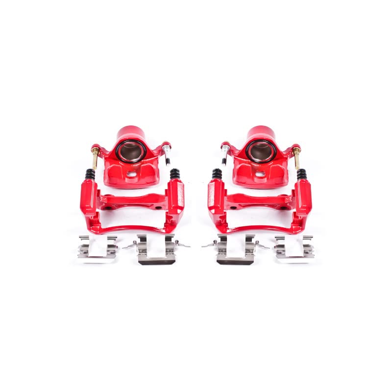 Power Stop Pair of High-Temp Red Powder Coated Front Calipers for Infiniti I30 2000-2001, Nissan Maxima 2000-2001 [Model Specific]