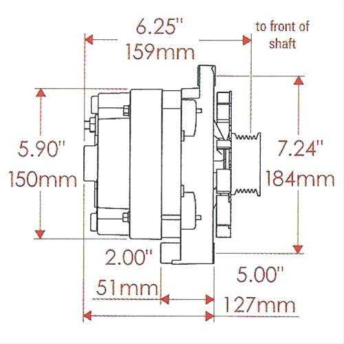 Alt GM CS144 Powermaster Black 200A XS Volt™ 6 grv Pulley/Baffle Str MTG Unthreaded MTG Ear