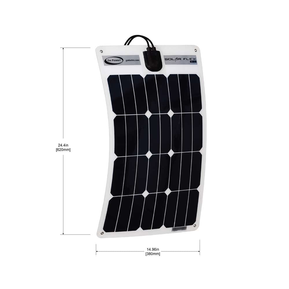 35W Go Power! (GP-FLEX-35) Flexible Mono Crystalline Solar Kit with 10 Amp PWM Solar Controller