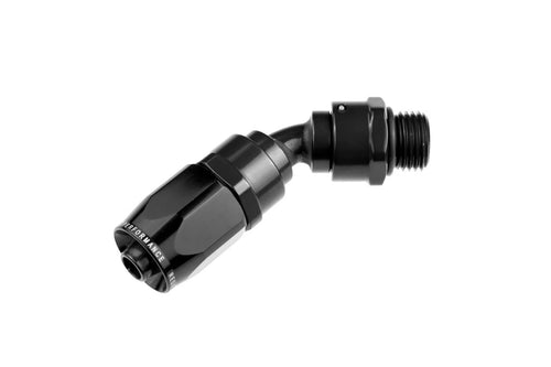-10 hose end with 45 degree -10 ORB male end - black
