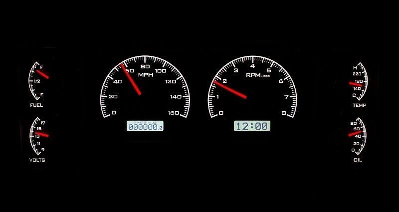Dakota Digital VHX-84B-REG-K-W Analog Gauge System with Black Alloy Compatible Buick 1984-87 Regal and Grand National White Backlighting