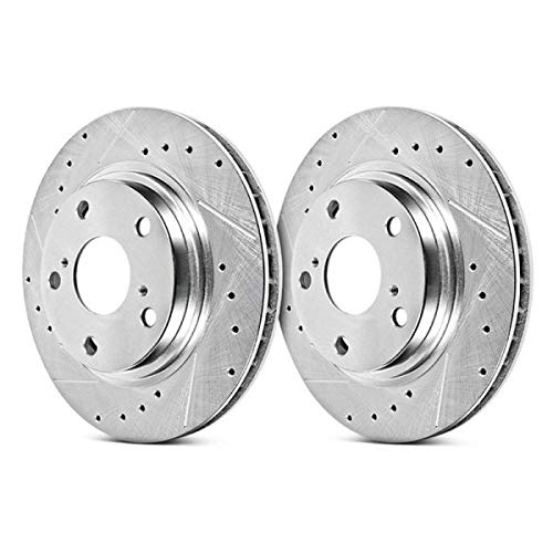 Power Stop AR8373XPR Evolution Front Drilled & Slotted Rotor Pair For Dodge Ram 2500 2009-2010, Dodge Ram 3500 2009-2010, Ram 2500 2011-2023, Ram 3500 2011-2023 [Model Specific]