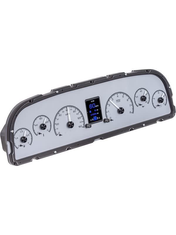 Dakota Digital HDX-60C-PU-S Analog Gauge System Compatible with 1960-63 Chevy Pickup Silver Alloy