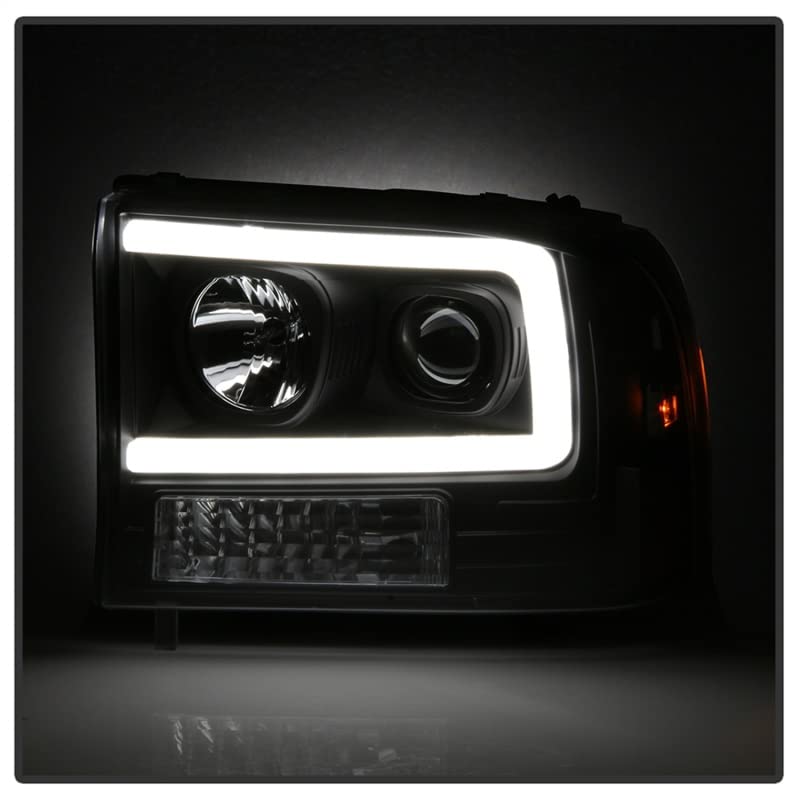 Ford F250 Super Duty 99-04 / Ford Excursion 00-04 Spyder 5084491 1PC Light Bar Projector Headlights - Black