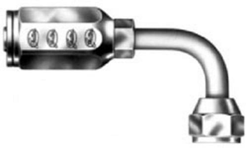 Gates Field Attachable Type T 12C1T-12RFJX90 for G1 Hose, 1 Wire, Female JIC 37 Flare Swivel, 90 Bent Tube, 3/4" ID, 4.59"