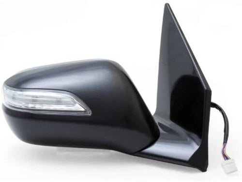 Fit System Passenger Side Mirror 63039H for Acura MDX, Black PTM, w/Turn Signal & Memory, Blue Lens, Foldaway, Heated Power