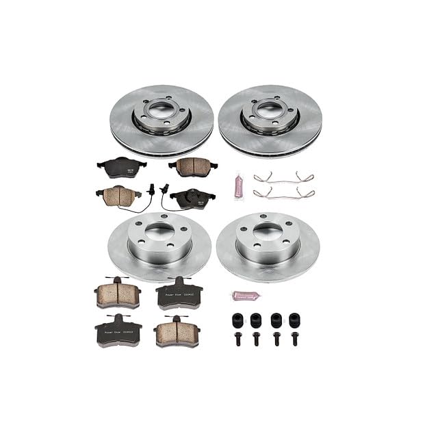 POWERSTOP Autospecialty KOE530 Front and Rear Replacement Brake Kit-OE Brake Rotors & Ceramic Brake Pads For Audi A4 Quattro 1999-2001 [Model Specific]