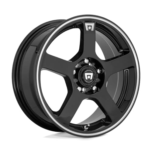 MR116 FS5 Motegi 16X7 5X100/4.5 5.57 40mm GLOSS BLACK W/MACHINED FLANGE - MR11667031340