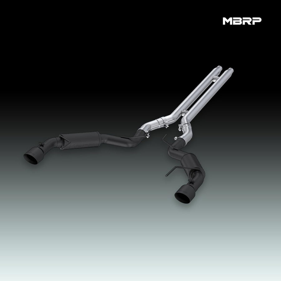3" MBRP Cat Back, Dual Split Rear, Race Version Exhaust System with 4.5" Tips (Black Coated)