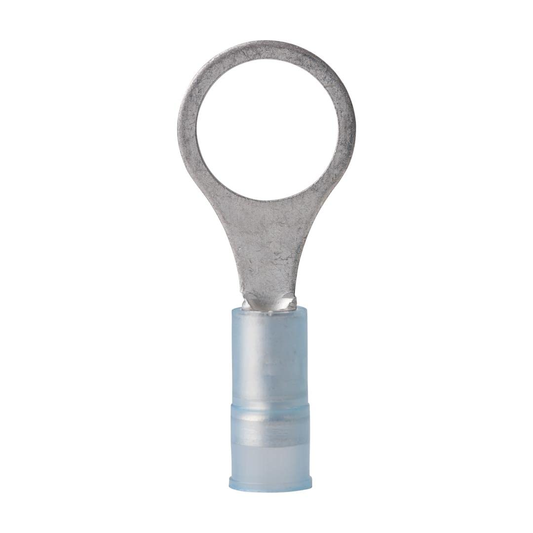 Marine Grade Ancor 230216 Electrical Nylon Insulated Double Crimp Funnel Entry Ring Terminals with Insulation Grip (16 to 14-Gauge, Size 3/8 Screw, 5-Pack)