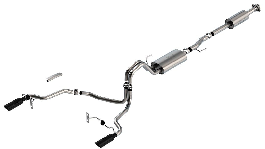 Borla 2021 F-150 5.0L 4dr CC SB EC STB Lariat/KR/Pltm/LTD 3/2.25 SRE Cat-Back Touring Black CHR Tips - 140865BC