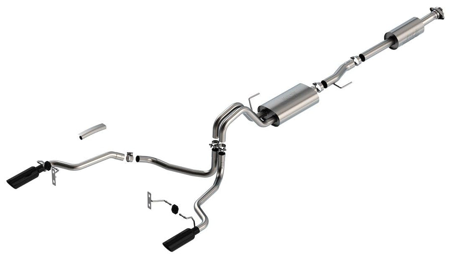 Borla 2021 F-150 5.0L 4dr CC SB EC STB Lariat/KR/Pltm/LTD 3/2.25 SRE Cat-Back Touring Black CHR Tips - 140865BC