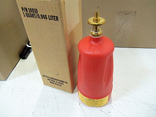 Dispenser Bottle Justrite - 4" Dia.X10-1/2"H - 1- Quart Capacity - Red