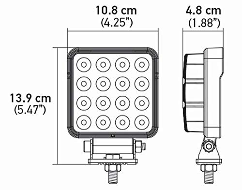 4 Square Hella 357106002 ValueFit 2.0 LED Close Range Worklight, Black
