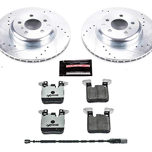 Power Stop Z26 Carbon Fiber Brake Pads with Drilled & Slotted Brake Rotors Kit Rear K6672-26