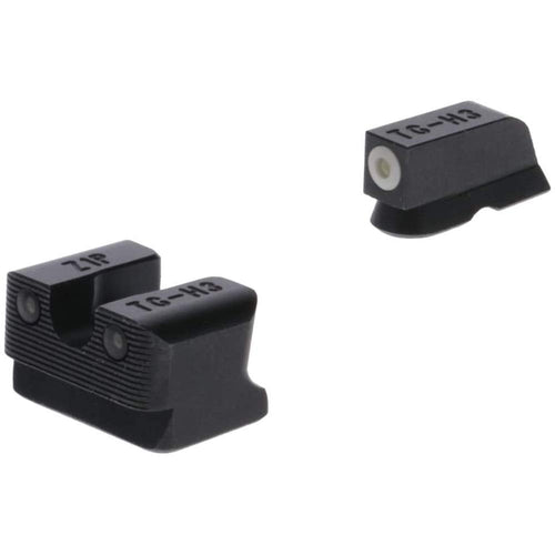 Tritium Pro Compact Night Sights TRUGLO with Daylight White Dots, Night Tritium Dots & Focus Lock Front Ring for CZ Handguns, Black