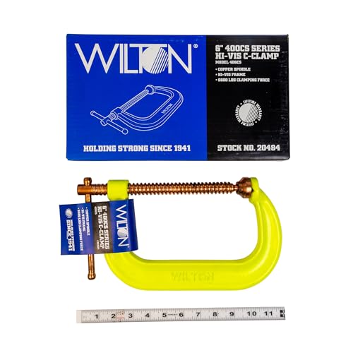 Wilton Hi-Vis Spark-Duty C-Clamp, 6" Opening, 4" Throat, 6600 Lbs. Clamping Force (Model 406CS)