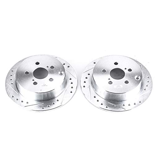 Power Stop Rear JBR932XPR Drilled & Slotted Rotor Pair For Pontiac Vibe, Scion tC, Toyota Celica, Toyota Corolla, Toyota Matrix [Model Specific]