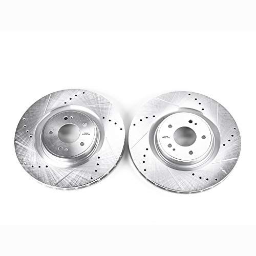Power Stop Front JBR1317XPR Drilled & Slotted Rotor Pair For Mitsubishi Lancer 2008, Mitsubishi Lancer 2010-2015 [Model Specific]
