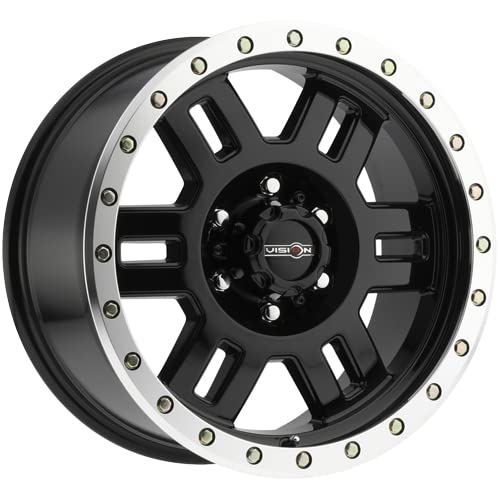 Gloss Black Vision 398 Manx Machined Lip Wheel with Machined Finish (18x9"/6x139.7mm)