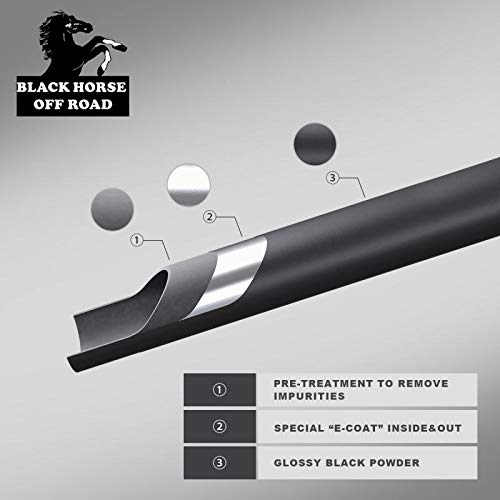 Bumper Guard Modular Black Horse Grille brush Come With pair of 7.0"Dia.LED Lights with Black Trim Rings Compatible with 2001-2007 Toyota Highlander-17TL26MA-PLB