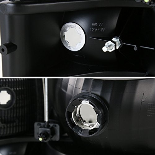 Bronco Spec-D Tuning Black Headlights + Bumper Lights Signal Lights + Corner Lights Lamps Compatible with Ford F150 1992-1996 L+R Pair Assembly