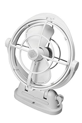 Caframo SEEKR Sirocco II™ Fan from. 12V/24V Auto-Sensing DC, Omnidirectional Low-Power Draw Fan for Boats and RVs. Hardwire Installation Required. Made in Canada. White.