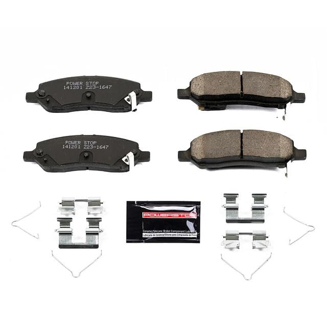Power Stop Z23-1647 Z23 Evolution Sport Rear Carbon Fiber Infused Ceramic Brake Pads with Hardware For Dodge Dart 2013-2016 [Model Specific]