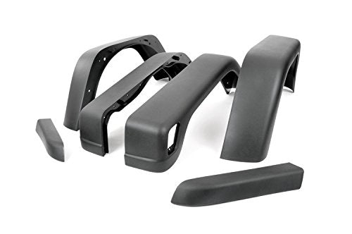 Rough Country Fender Flares 6.5" (fits) 1997-2006 Jeep Wrangler TJ LJ | Front/Rear | 1031, Black