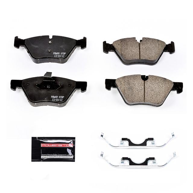 Power Stop Z23-1065 Z23 Evolution Sport Carbon Fiber Infused Ceramic Brake Pads with Hardware For Jaguar Vanden Plas 2005, Jaguar XJ8 2003-2005 [Model Specific]