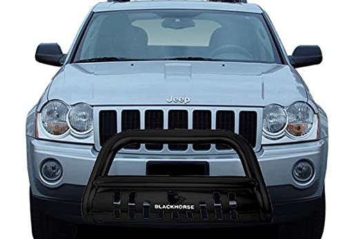 Bull Bar Black Horse Skid Plate Compatible with 2006-2010 Jeep Commander|2005-2007 Jeep Grand Cherokee-BB080009A-SP