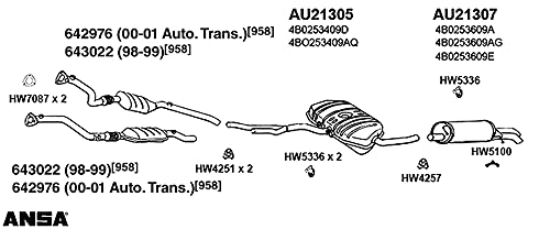 Exhaust Pipe New Gasket for Passat A4 Quattro A6 Quattro A6